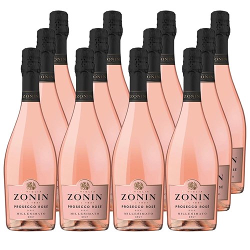 Buy a Case of 12 Bottles of Zonin Prosecco Rose Doc Millesimato 75cl - Securely Packaged and Delivered Together